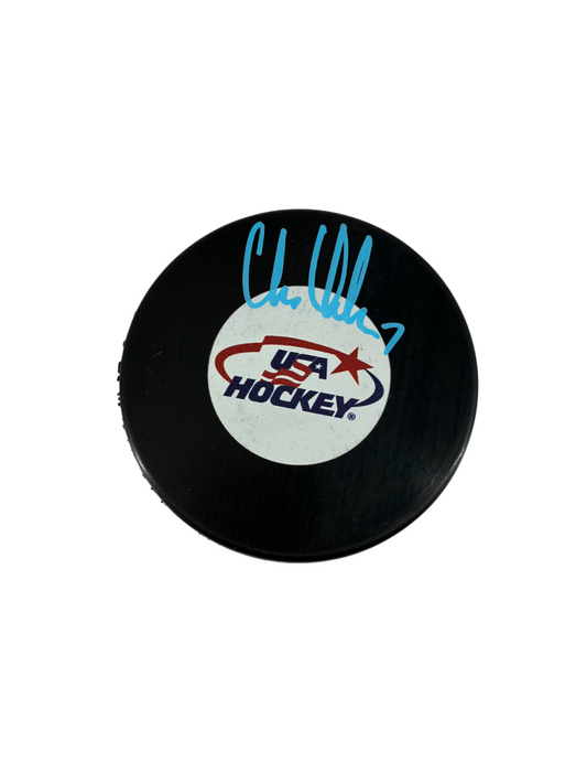 Chris Chelios Signed Autographed USA Hockey Puck Prime Time Witness