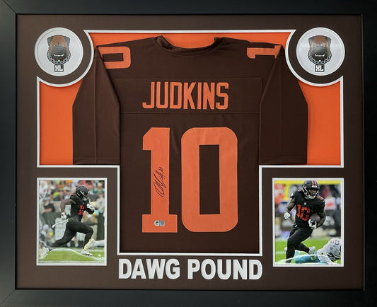 Quinshon Judkins Signed Autographed Browns Custom Jersey Custom Framed Swau COA