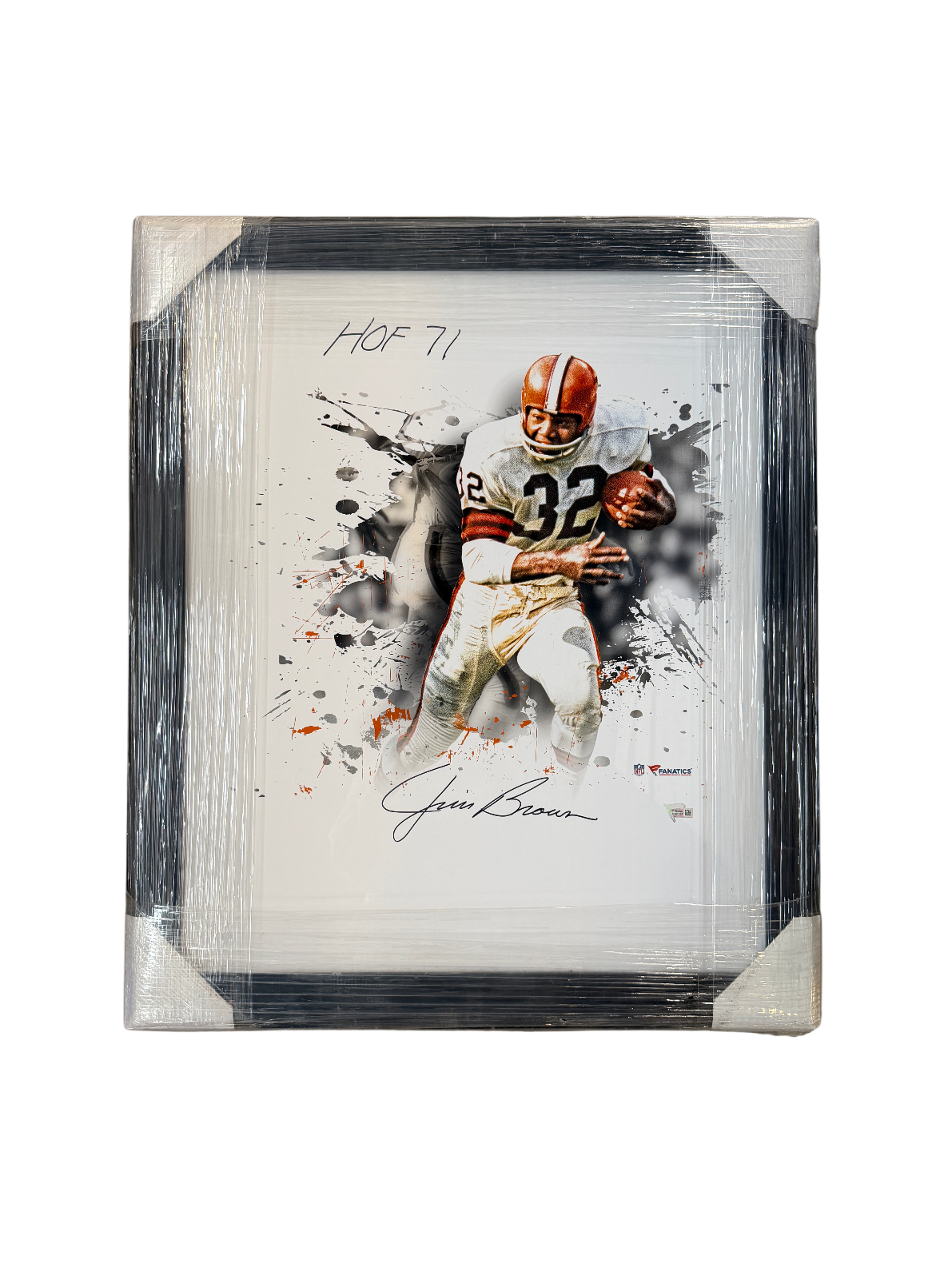 Jim Brown Signed Autographed Browns Custom Framed 20x 24Photo Fanatics Authentic