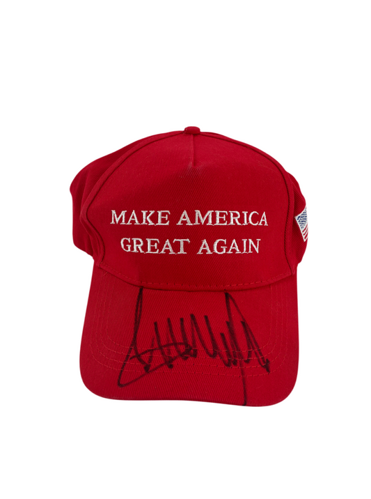 Donald Trump Signed Autographed MAGA Hat BAS COA