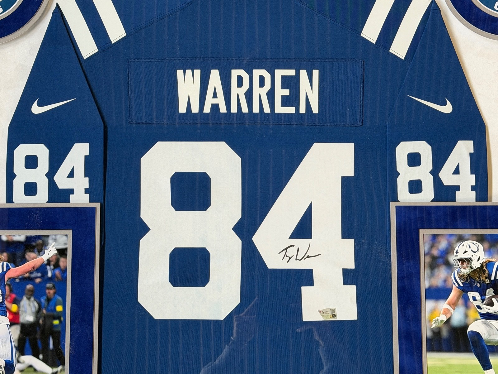 Tyler Warren Signed Autographed Colts Jersey Custom Framed Fanatics COA