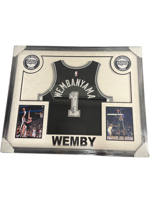 Victor Wembanyama Signed Autographed Spurs Nike Jersey Custom Framed Fanatics