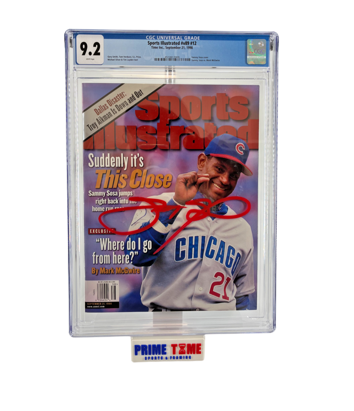 Sammy Sosa Signed Autographed Sports Illustrated Magazine BAS COA