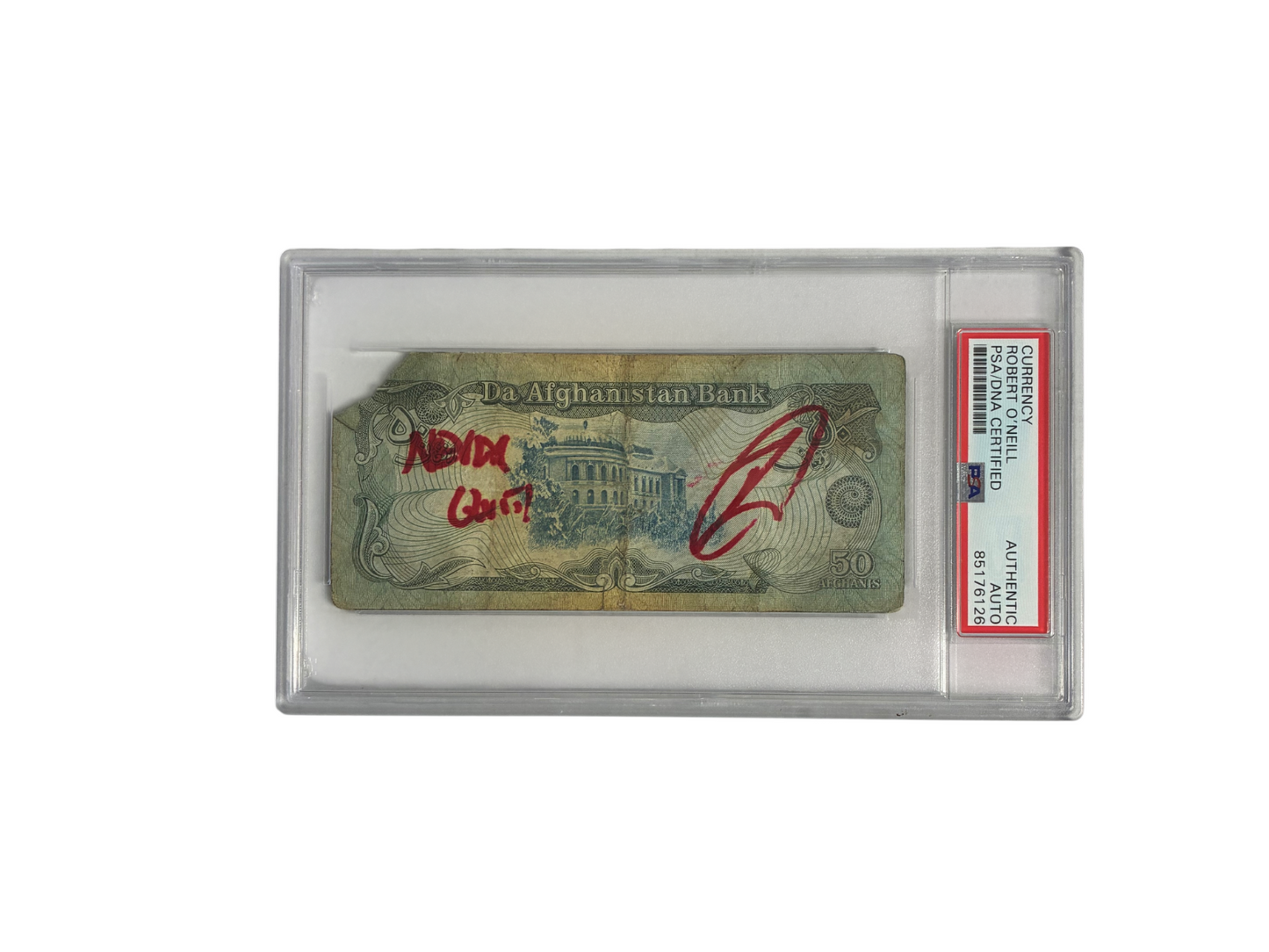 Robert O'Neill Signed Original Al-Qaeda Used Bin Laden Bank Currency PSA/DNA