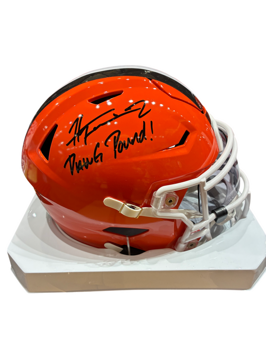 Harold Fannin Jr Signed Autographed Midi Browns Helmet Prime Time Witness