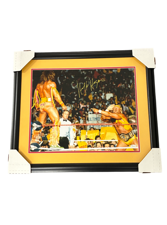 Hulk Hogan Signed Autographed WWE Custom Framed 16x20 Photo JSA COA