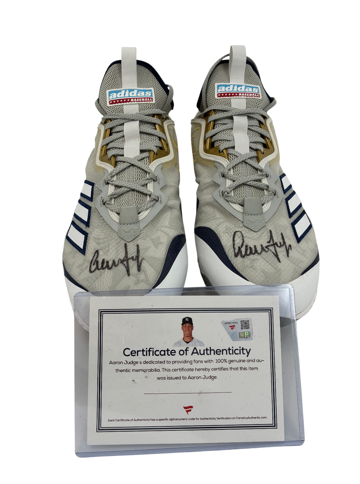 Aaron Judge Signed Autographed Yankees Issued 2021 Adidas Cleats Fanatics COA