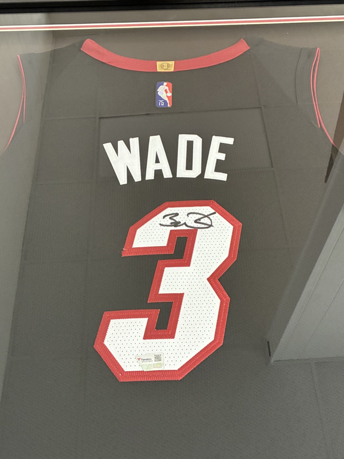 Dwayne Wade Signed Autographed Heat Custom Framed Jersey Fanatics Authentic