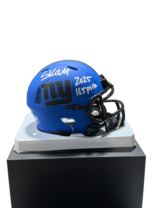 Cam Skattebo Signed Autographed Giants Mini Helmet Fanatics COA