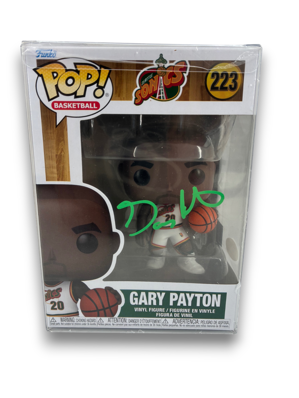 Gary Payton Signed Autographed Supersonics Funko Pop Prime Time Witness