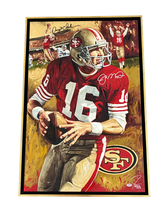 Joe Montana Justyn Farano Signed Autographed 49ers Giclee  PSA/DNA COA