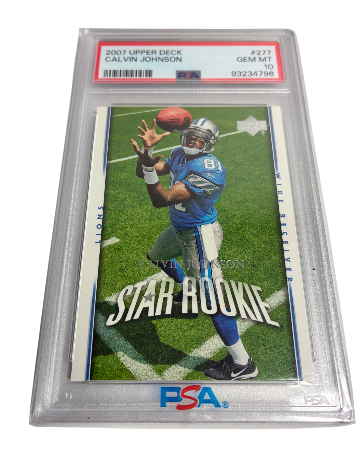 Calvin Johnson 2007 Star Rookie #277 Detroit Lions Football Gem MT 10 PSA/DNA