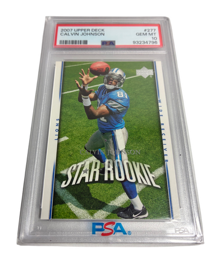 Calvin Johnson 2007 Star Rookie #277 Detroit Lions Football Gem MT 10 PSA/DNA