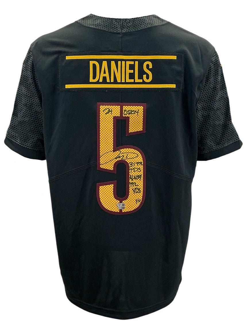 Jayden Daniels Washington Commanders Autographed Nike Black Game Jersey /10 