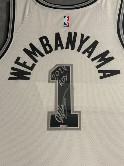 Victor Wembanyama Signed Autographed Spurs Nike Jersey Custom Framed Fanatics