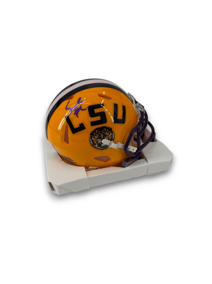 Mansoor Delane Signed Autographed Tigers Mini Helmet Yellow Prime Time Witness