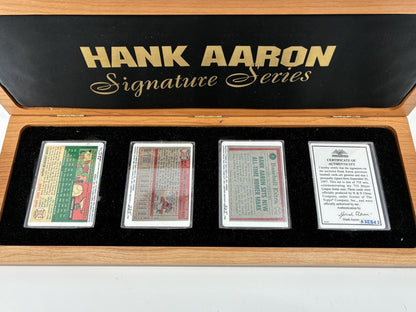 Hank Aaron Signature Series Porcelain Baseball Card Collection with COA Letter