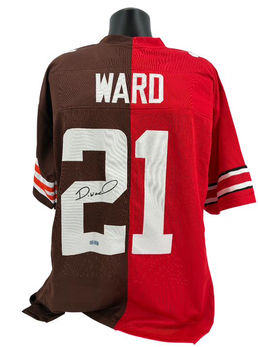 Denzel Ward Signed Autographed Browns Buckeyes Custom Jersey Prime Time Witness