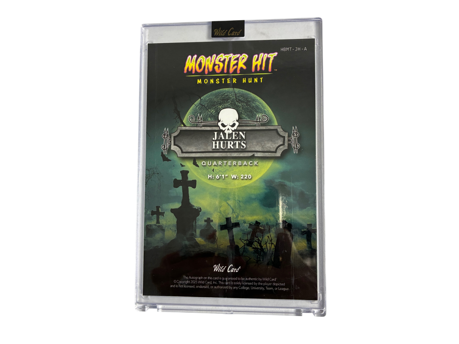 Jalen Hurts Eagles Wild Card Monster Hunt Monster Hit Oversized Auto TRUE 1/1