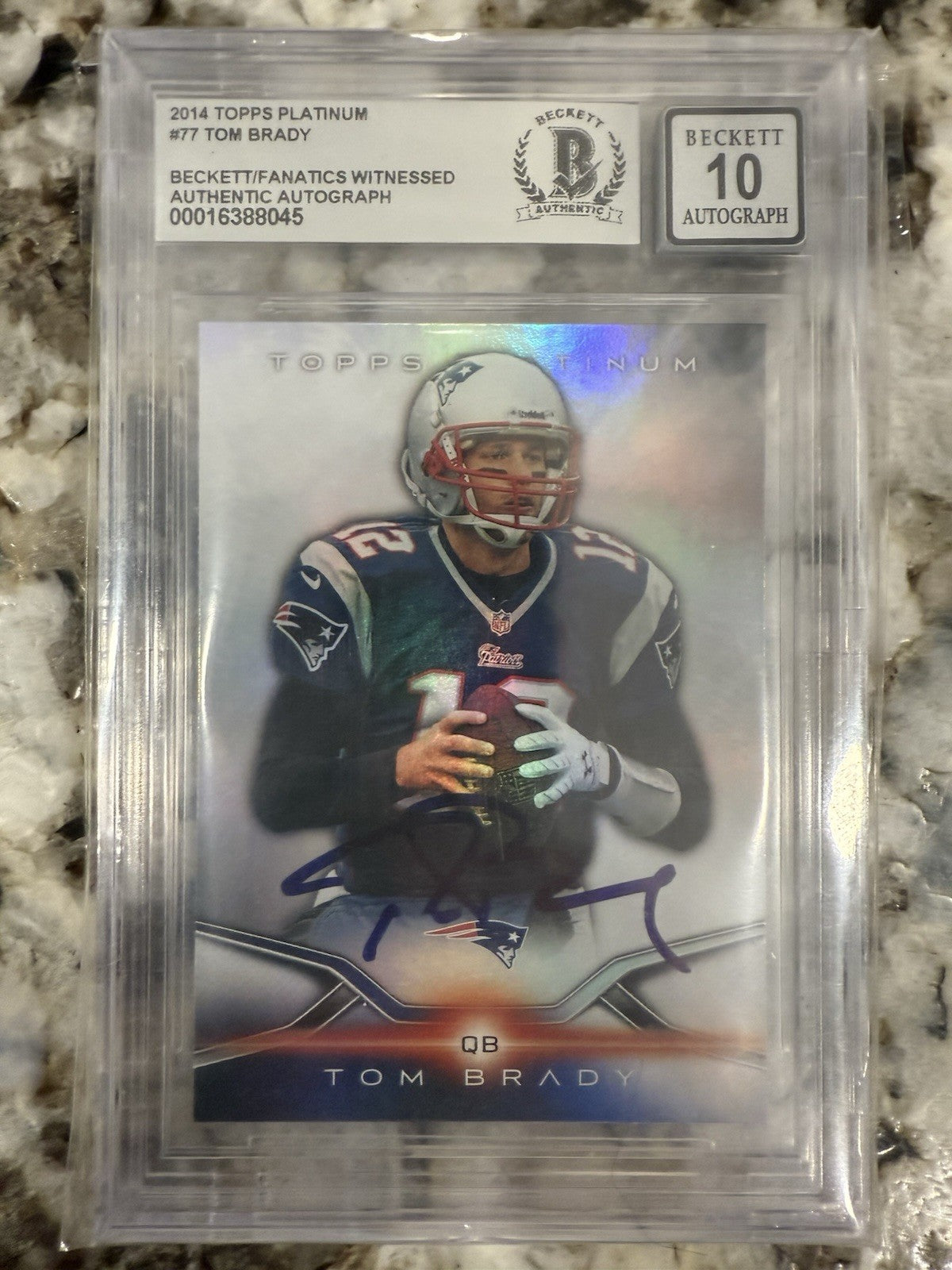 Tom Brady Signed Autographed 2014 Topps Platinum On Card Beckett / Fanatics COA