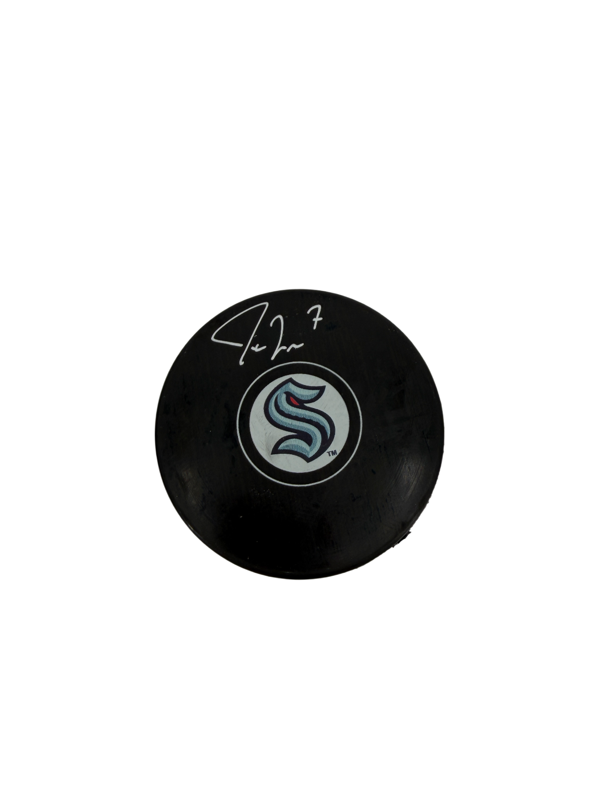 Jordan Eberle Signed Autographed NHL Kraken Puck Fanatics Authentic