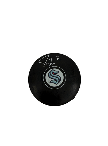 Jordan Eberle Signed Autographed NHL Kraken Puck Fanatics Authentic