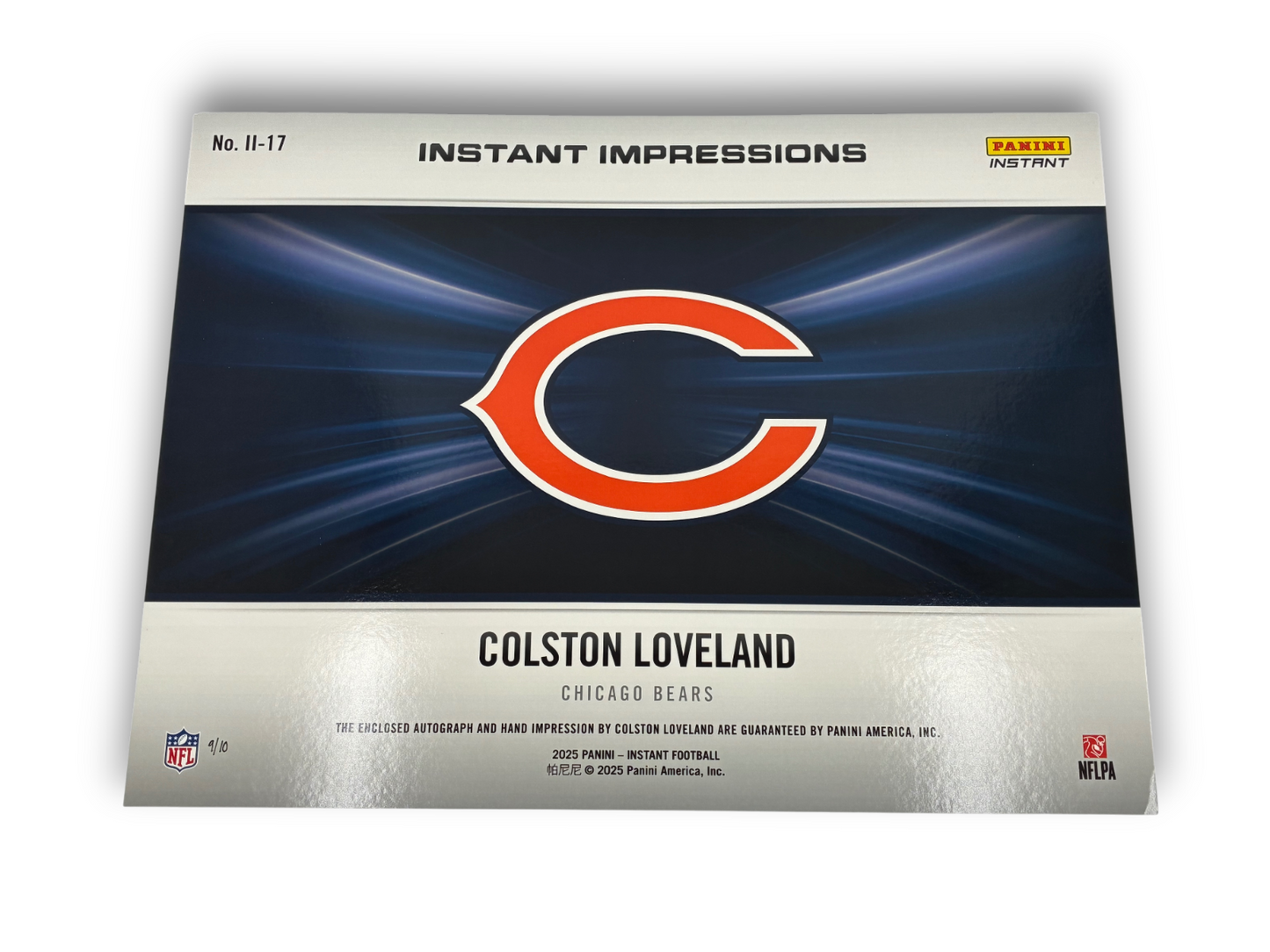 Colston Loveland Panini Instant Impressions 18x24 RC Handprint Auto 9x10
