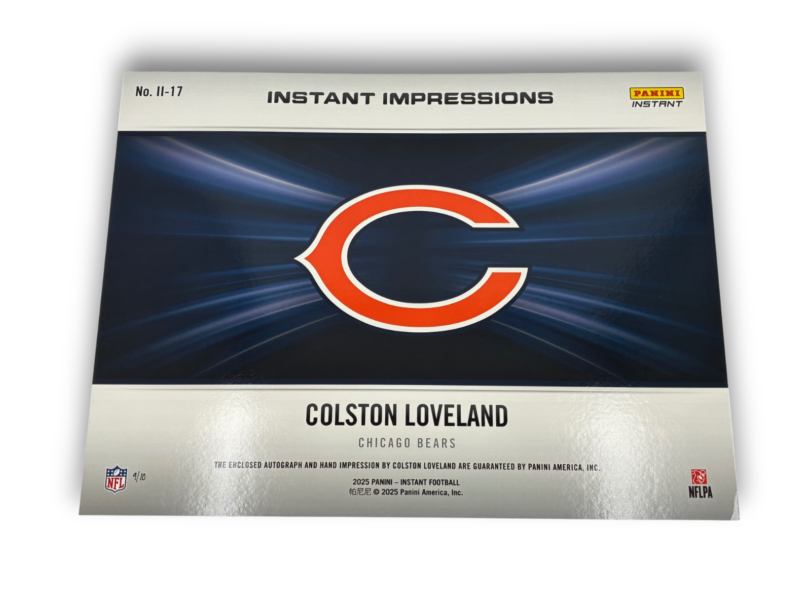 Colston Loveland Panini Instant Impressions 18x24 RC Handprint Auto 9x10