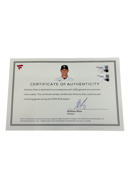 Anthony Rizzo Signed Autographed Yankees 2024 Season Used Gloves Fanatics
