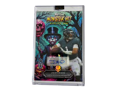 Jalen Hurts Eagles Wild Card Monster Hunt Monster Hit Oversized Jumbo Auto 1/1
