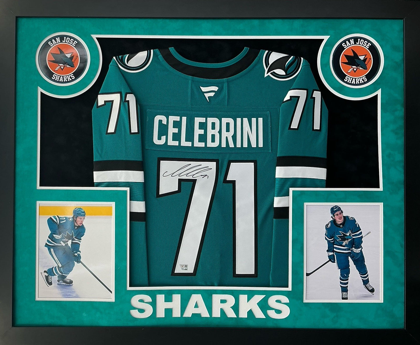 Macklin Celebrini Signed Autographed Sharks Jersey Custom Framed Fanatics COA