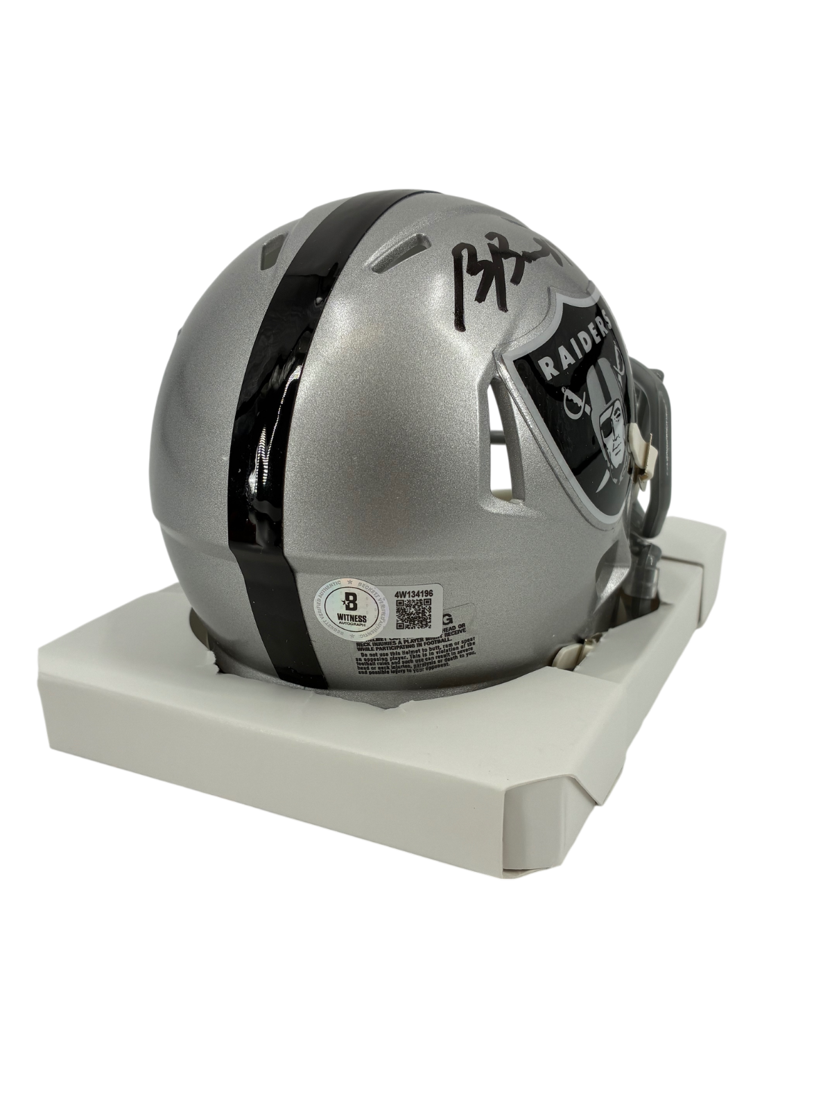 Brock Bowers Signed Autographed Raiders Mini Helmet BAS COA