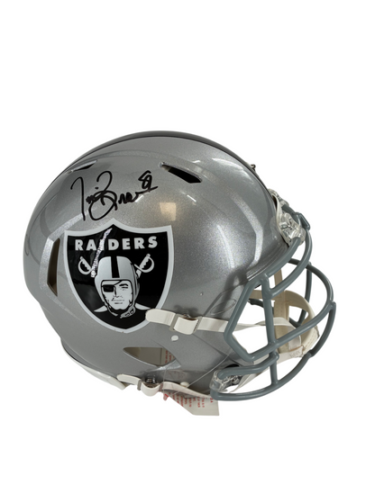 Tim Brown Signed Autographed Raiders Full Size Authentic Helmet BAS COA