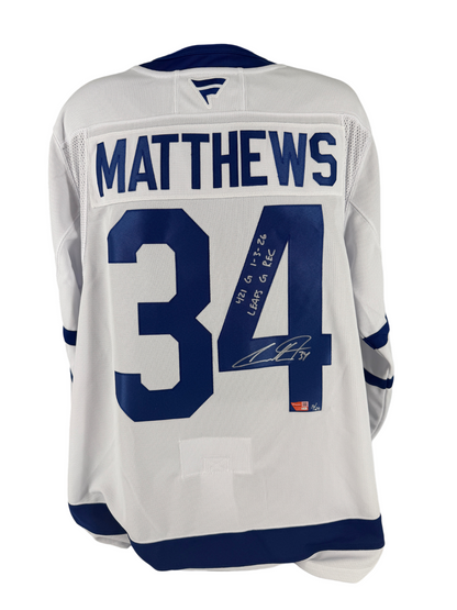 Auston Matthews Signed Autographed Inscribed5/25 Leafs Authentic Jersey Fanatics