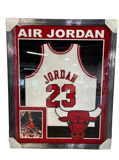 Michael Jordan Signed Autographed Bulls Jersey Custom Framed Upper Deck COA