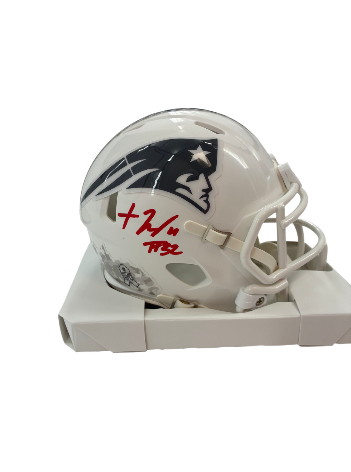 Treveyon Henderson Signed Autographed Patriots S2S Mini Helmet Prime Time