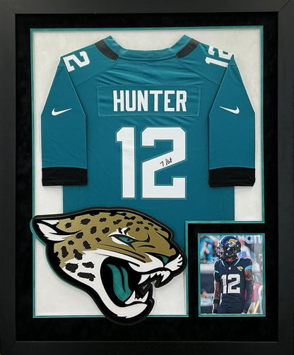 Travis Hunter Jaguars Signed Autographed Teal  Jersey Custom Framed BAS