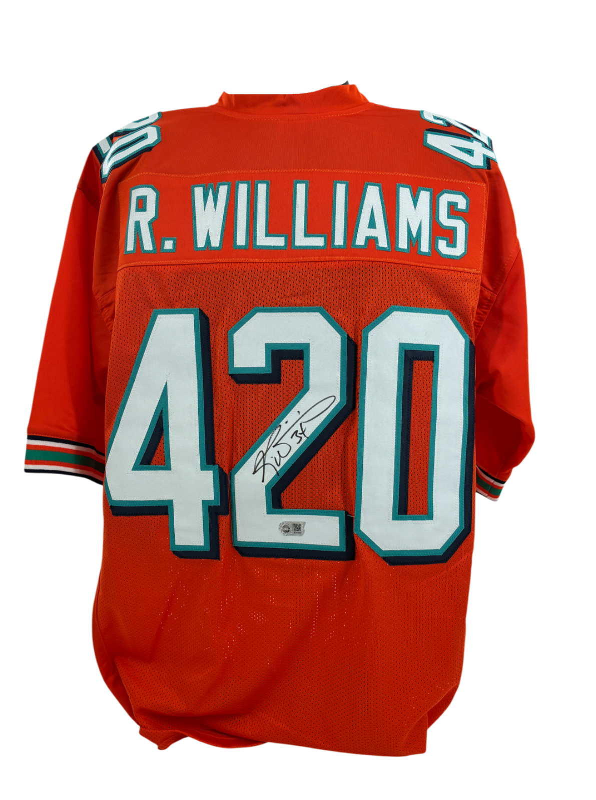Ricky Williams Signed Autographed Dolphins Custom Jersey SWAU COA