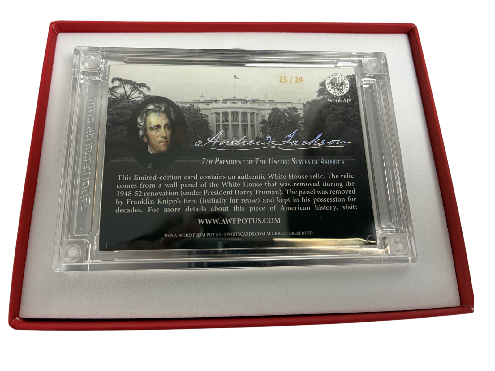Andrew Jackson A Word From POTUS White House Relic