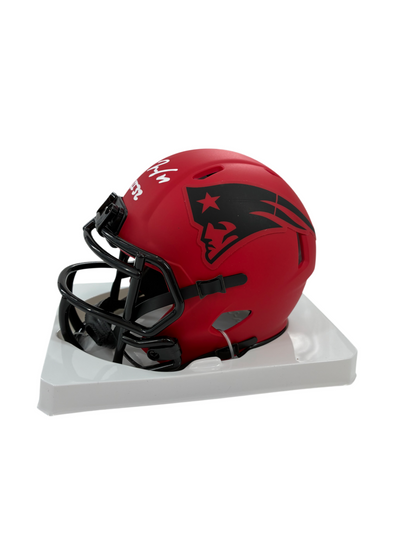 Treveyon Henderson Signed Autographed Patriots Rave Mini Helmet SWAU COA