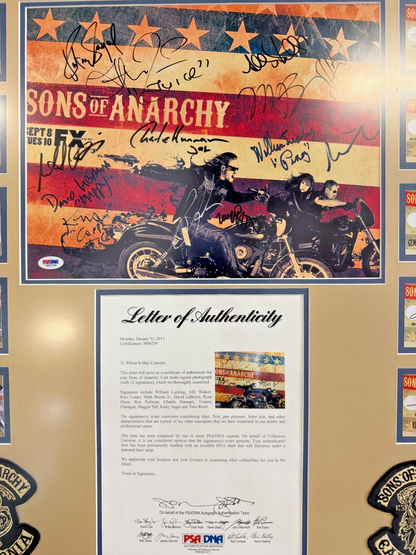 Sons Of Anarchy Signed Autographed Custom Framed Photo 10 cast members PSA COA