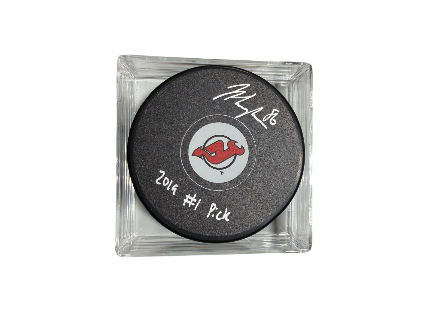 Jack Hughes Signed Autographed Puck NHL Devils Fanatics UnderWraps