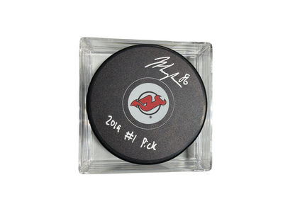 Jack Hughes Signed Autographed Puck NHL Devils Fanatics UnderWraps