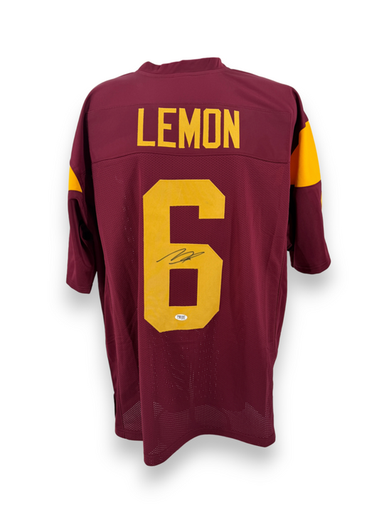Makai Lemon Signed Autographed Trojans Custom Maroon Jersey Prime Time Witness