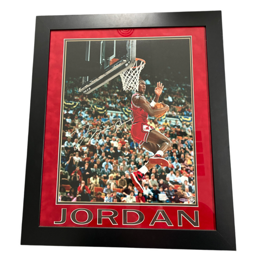 Micheal Jordan Signed Autographed Bulls 16x20 Custom Framed Photo Upper Deck COA