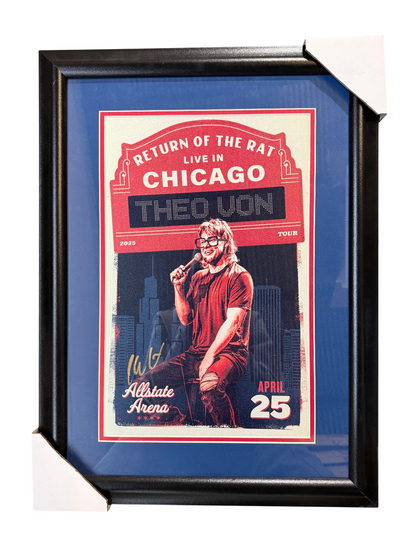 Theo Von Signed Autographed Tour Poster Custom Framed BAS COA
