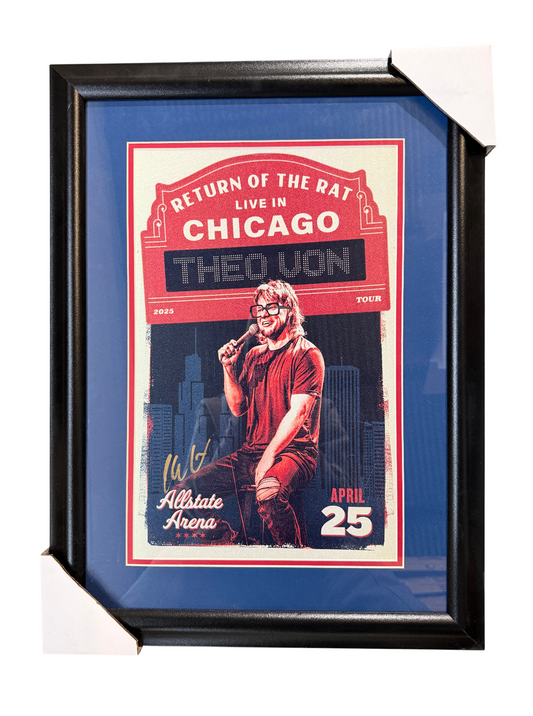 Theo Von Signed Autographed Tour Poster Custom Framed BAS COA