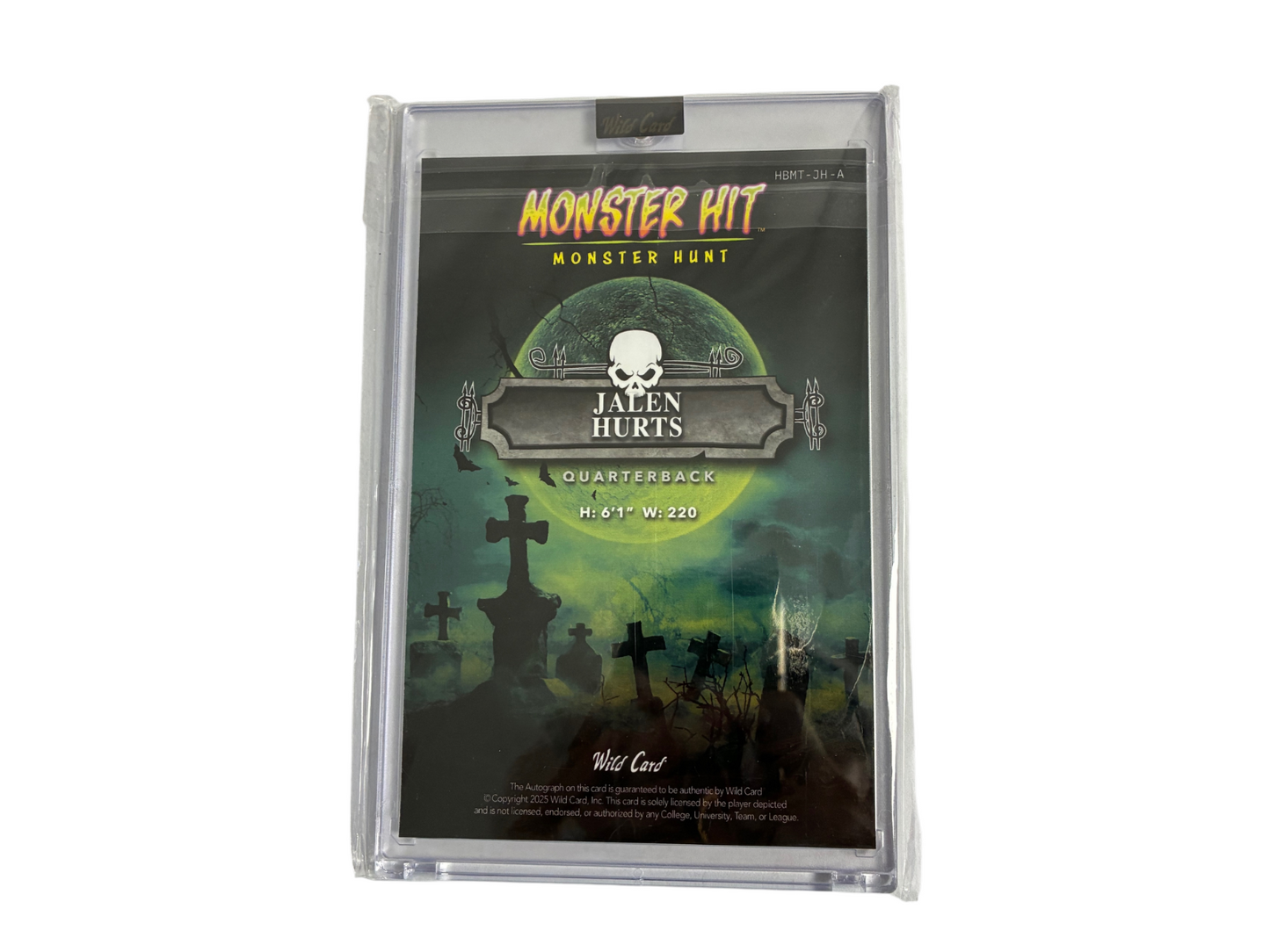 Jalen Hurts Eagles Wild Card Monster Hunt Monster Hit Oversized Auto TRUE 1/1