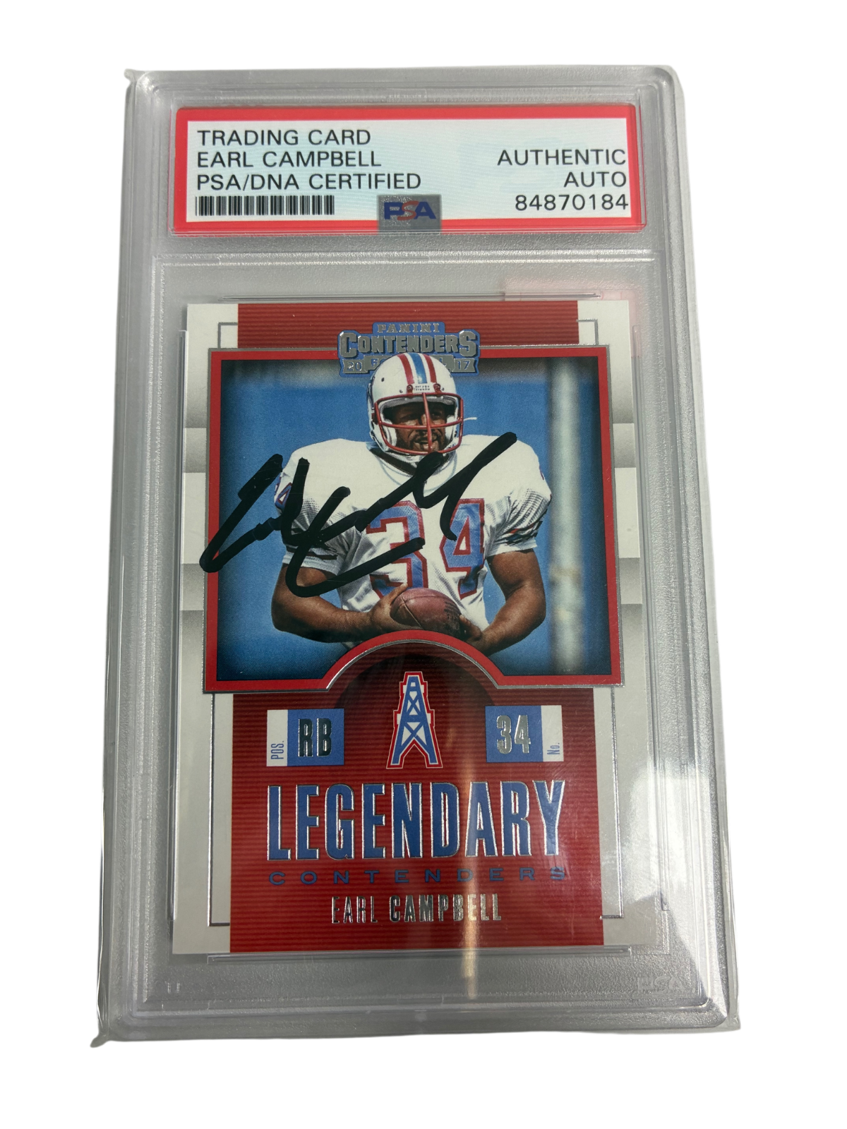 Earl Campbell Signed Autographed Oilers Legendary Contenders PSA/DNA