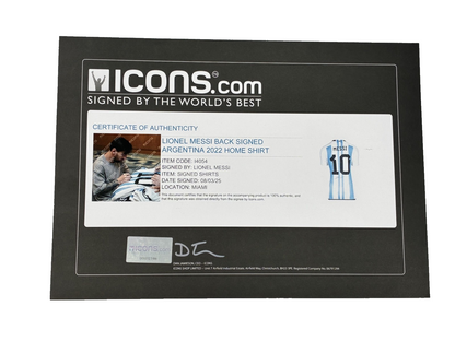 Lionel Messi Signed Autographed Custom Framed Argentina Jersey Icons/FanaticsCOA